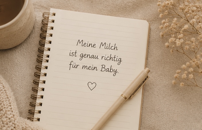 Sattes, zufriedenes Baby nach dem Stillen