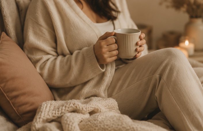 Entspannte Mutter beim schmerzfreien Stillen ihres Babys
